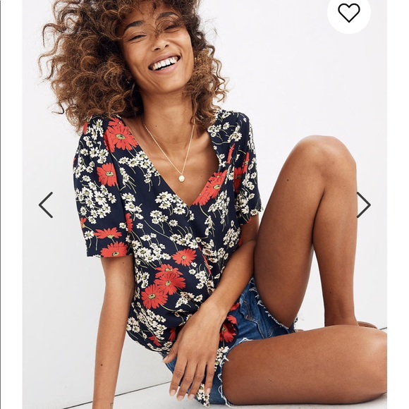 Madewell Tops - Novel Tie Top in Hillside Daisies